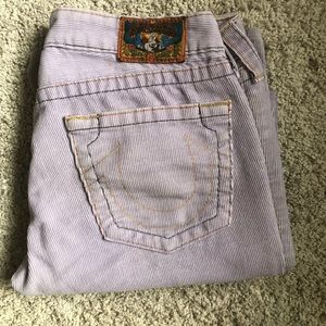 True Religion Lavender Corduroy Flares